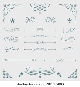 Decorative calligraphic ornaments vector set