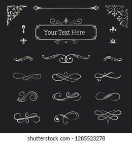 Decorative calligraphic ornaments vector set
