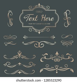 Decorative calligraphic ornaments vector set