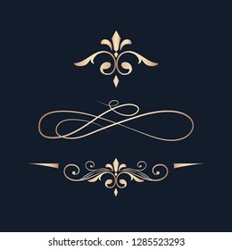 Decorative calligraphic ornaments vector set