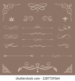 Decorative calligraphic ornaments vector set