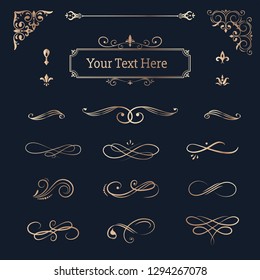 Decorative calligraphic ornaments vector set