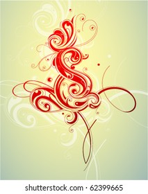 Decorative calligraphy shape. Artistic design