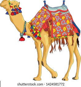 Decorative Camel drawing, Illustration and vector art 