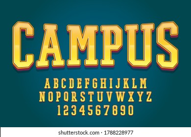 dekorativer Campus Font und Alphabet