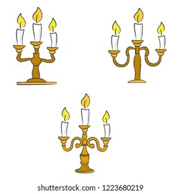 Decorative candelabrum with three candles