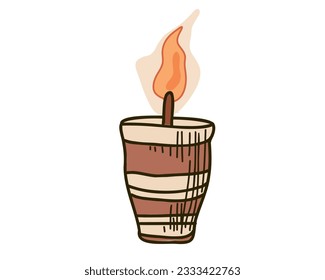 decorative candle with flame
vector illustration