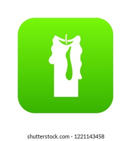 Decorative candle icon digital green for any design isolated on white vector illustration