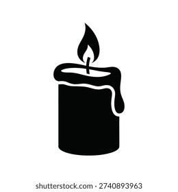 Decorative candle icon silhouette vector illustration isolated