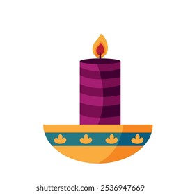 decorative candle light isolated icon design