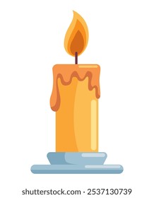 decorative candle light isolated icon