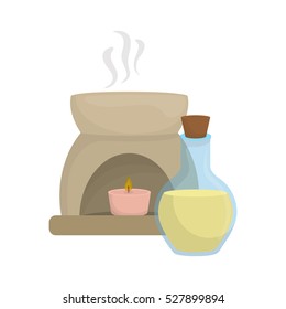 decorative candle spa icon vector illustration graphic design