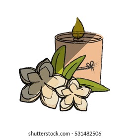 decorative candle spa icon vector illustration graphic design