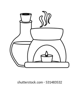 decorative candle spa icon vector illustration graphic design