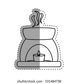 decorative candle spa icon vector illustration graphic design