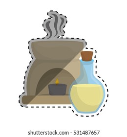 decorative candle spa icon vector illustration graphic design