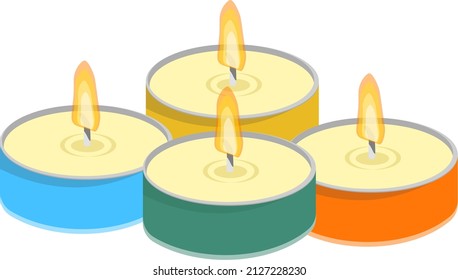 velas decorativas, ilustración, vector sobre un fondo blanco.