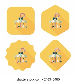 Decorative candy cane flat icon with long shadow eps10