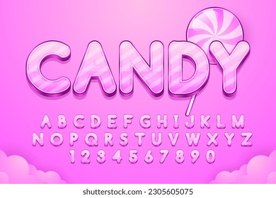 decorative candy editable text effect vector design