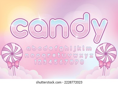 decorative candy Font and Alphabet vector