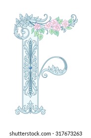 Decorative capital letter F for your design
