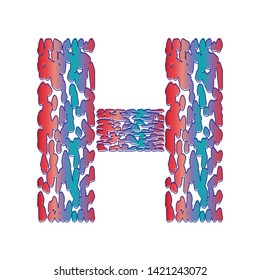 Decorative capital letter H vector illustration