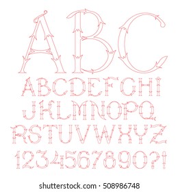 Decorative capital letters floral vector font