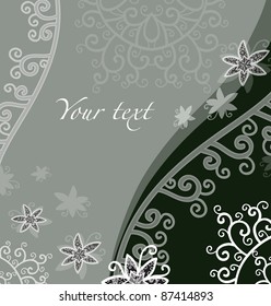 Decorative card background with flowers