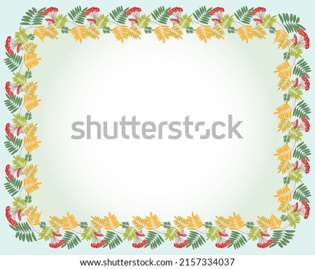 Frame with tropical palm leaves and flowers