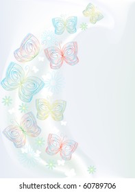 decorative card with butterflies