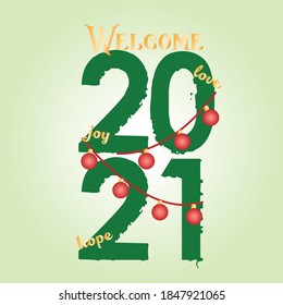 a decorative card to celebrate new year 2021