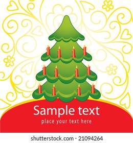 Decorative card with Christmas tree
