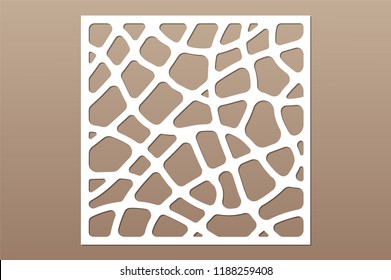 Decorative card for cutting. Abstract geometric linear
pattern. Laser cut. Ratio 1:1. Vector illustration.