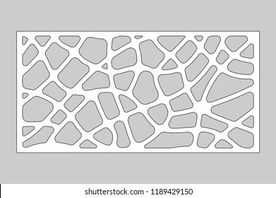 Decorative card for cutting. Abstract geometric linear
pattern. Laser cut. Ratio 1:2. Vector illustration.