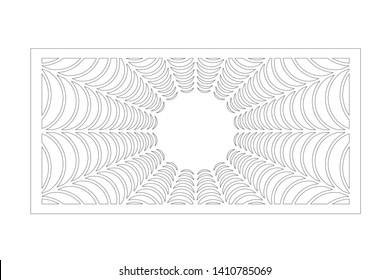 Decorative card for cutting. Abstract linear pattern. Laser cut halloween panel. Ratio 1:2. Vector illustration.