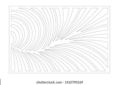 Decorative card for cutting. Abstract linear pattern. Laser cut panel. Ratio 2:3. Vector illustration.