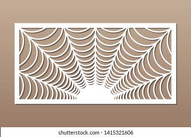 Decorative card for cutting. Abstract linear pattern. Laser cut halloween panel. Ratio 1:2. Vector illustration.