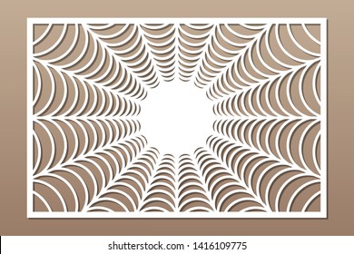 Decorative card for cutting. Abstract linear pattern. Laser cut halloween panel. Ratio 2:3. Vector illustration.