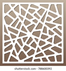 Decorative card for cutting. Abstract lines pattern. Laser cut. Ratio 1:1. Vector illustration.