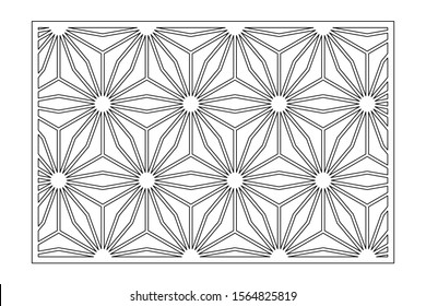 Decorative card for cutting. Arab geometric mosaic pattern. Laser cut. Ratio 2:3. Vector illustration.