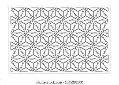 Decorative card for cutting. Arab geometric mosaic pattern. Laser cut. Ratio 2:3. Vector illustration.