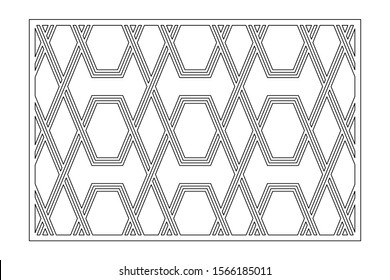 Decorative card for cutting. Celtic pattern geometric mosaic pattern. Laser cut. Ratio 3:2. Vector illustration.