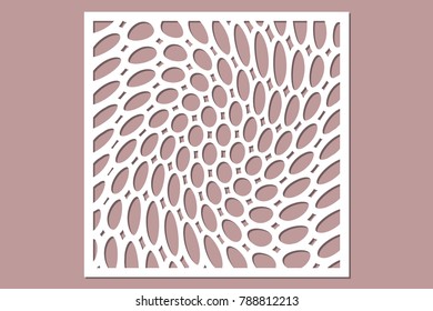 Decorative card for cutting.  Circle spiral pattern. Laser cut. Ratio 1:1. Vector illustration.