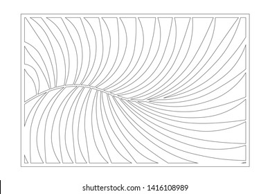 Decorative card for cutting. Fern palm pattern. Laser cut panel. Ratio 2:3. Vector illustration.