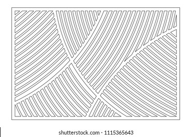 Decorative card for cutting. Geometric linear pattern. Laser cut panel. Ratio 2:3. Vector illustration.