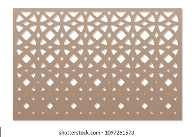 Decorative card for cutting laser or plotter. Arab panel pattern. Laser cut. Ratio 2:3. Vector illustration.