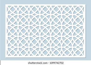 Decorative card for cutting laser or plotter. Arab panel pattern. Laser cut. Ratio 2:3. Vector illustration.