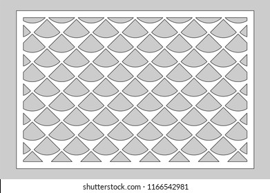 Decorative card for cutting laser or plotter. Diagonal square pattern panel. Laser cut. Ratio 2:3. Vector illustration.
