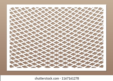 Decorative card for cutting laser or plotter. Linear geometric pattern panel. Laser cut. Ratio 2:3. Vector illustration.