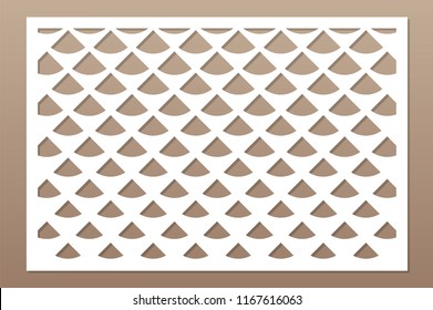 Decorative card for cutting laser or plotter. Diagonal square pattern panel. Laser cut. Ratio 2:3. Vector illustration.